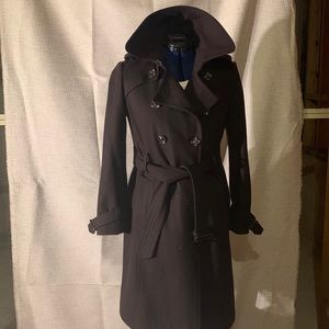 London Fog Chocolate Wool Trench Coat